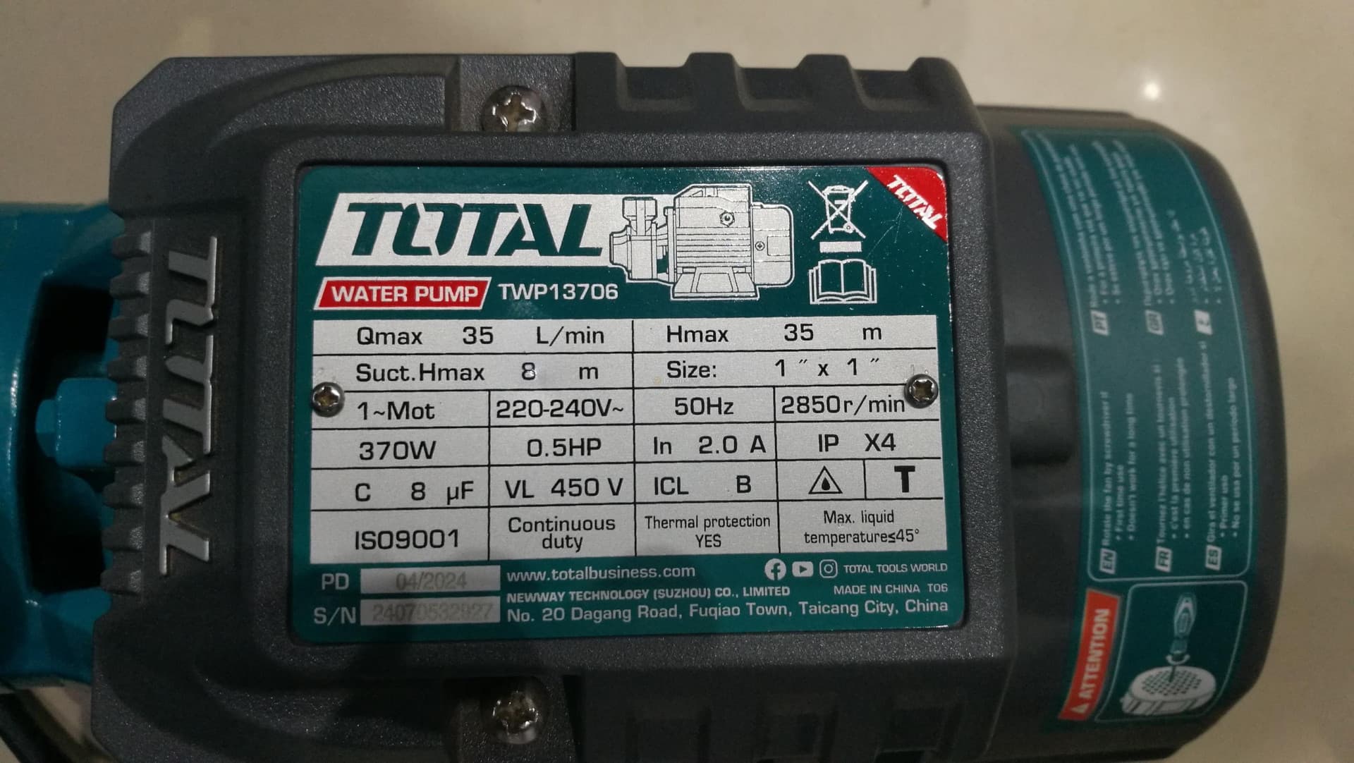 Total Clean Water Pumps 0.5hp